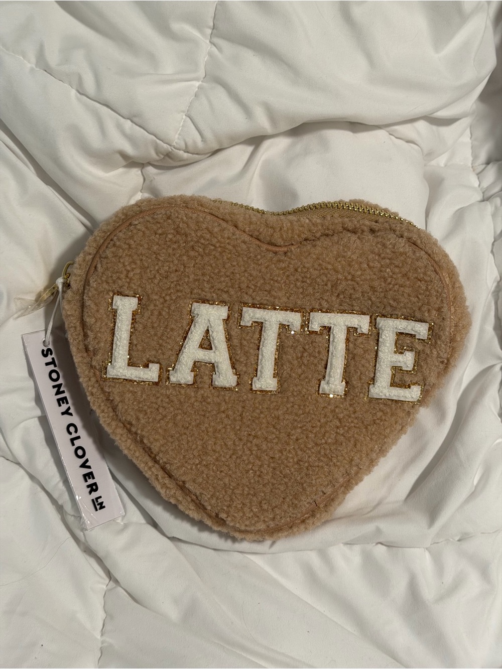 NWT Stoney clover lane cozy hazelnut heart pouch